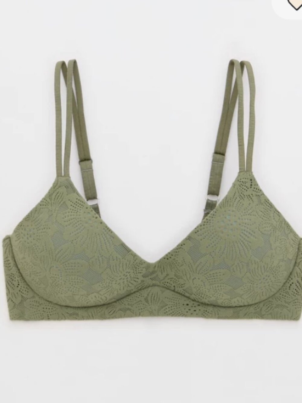 Aerie Sunnie Bloom Lace Wireless Push Up Bra